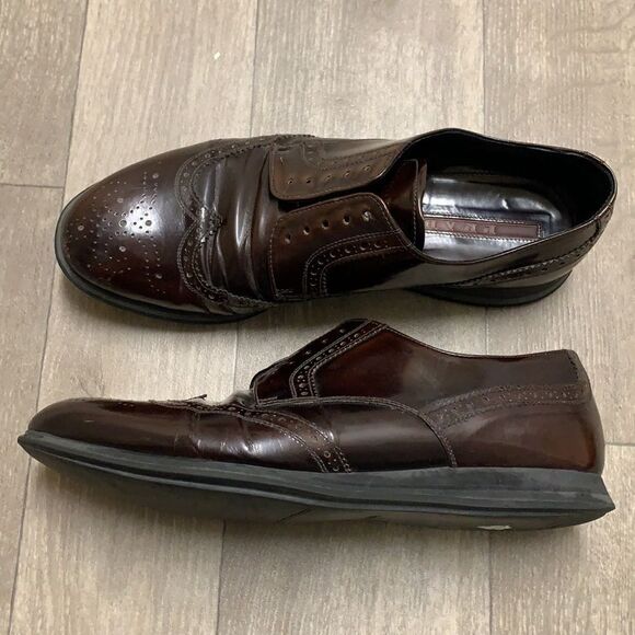 Mens Prada Wingtip Leather Lace‎ Up Oxford Casual Dress Shoes - Picture 1 of 11